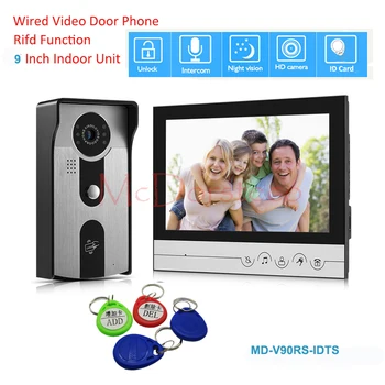 

9 inch Video Door Phone Doorbell Home Security Intercom System RFID IR Night Vision Camera Door Bell System Home Security