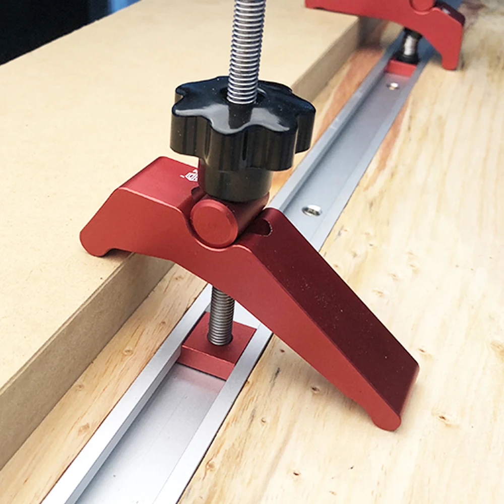 

Durable Aluminum Alloy Quick Acting Hold Down Clamp T-Slot T-Track Clamp Set DIY Woodworking Tool Top Quality