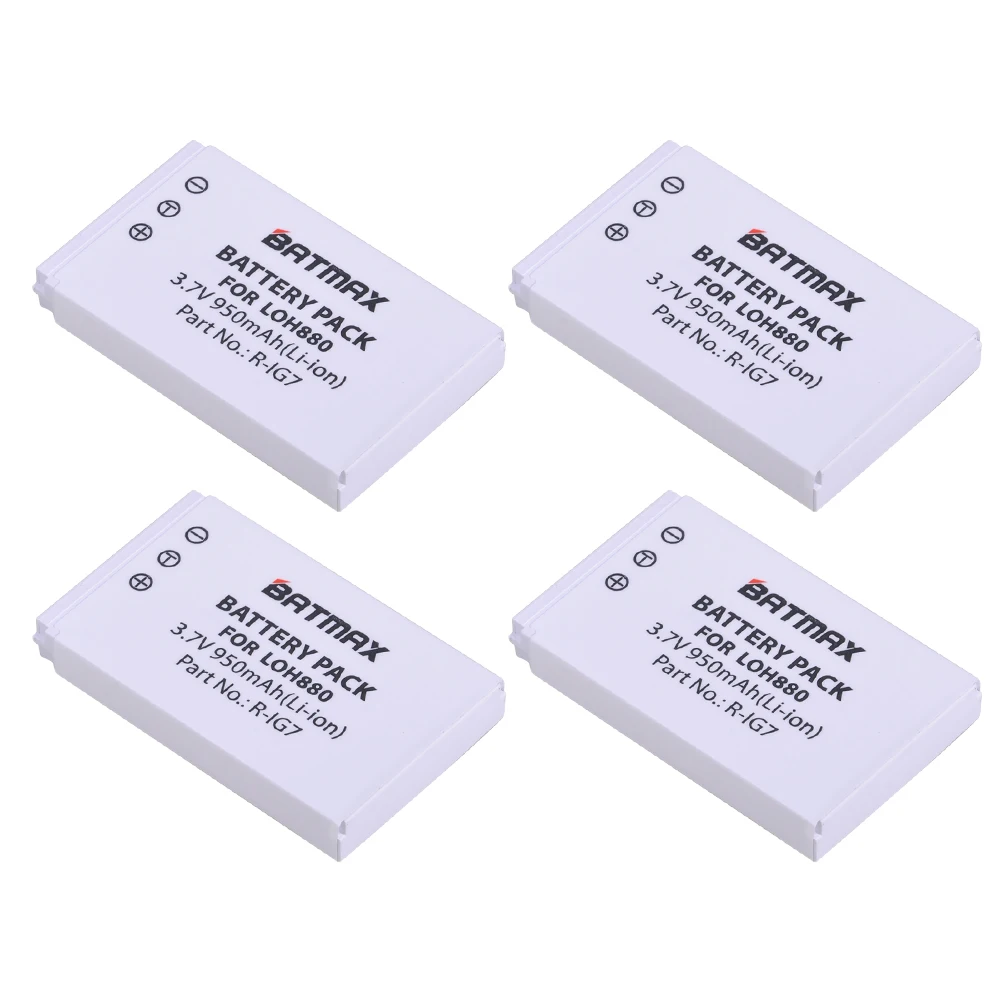 

Batmax 4Pc 3.7V 950mAh R-IG7 Battery for Logitech Harmony LOH880 One 900 720 850 880 890 Pro H880 Universal Camera