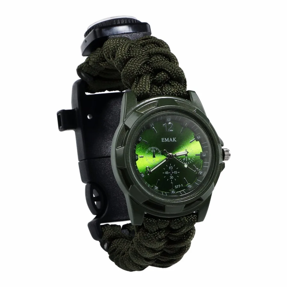 Outdoor Survival Watch Camping Multi tool Multi-functional Compass Thermometer Rescue Paracord Bracelet Equipment Outdoor Tools (14)