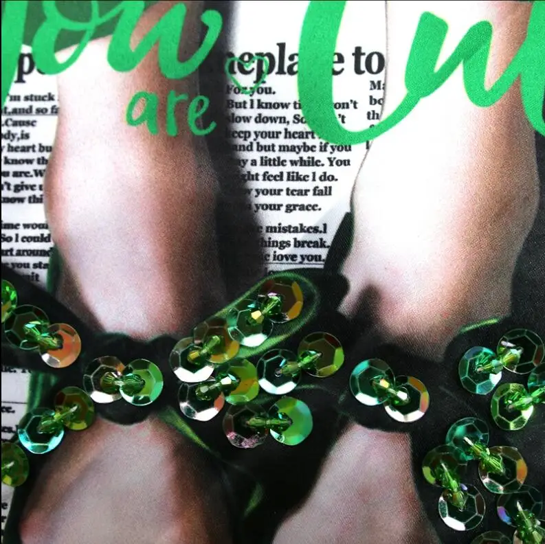 Блестки ручной работы DIY Вышивка цифровая печать зеленая двойная обувь дикие наклейки аксессуары для одежды декоративные футболки с