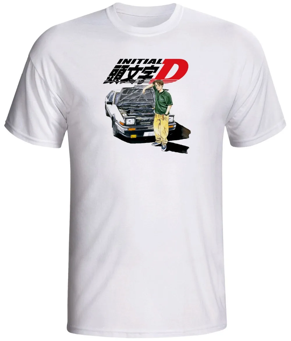 2018 New Short Sleeve Casual initial d shirt anime Sale 100 % Cotton T Shirt | Мужская одежда