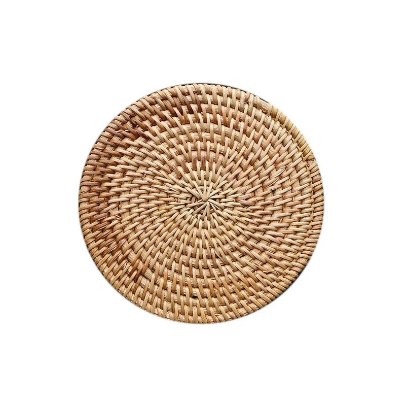 2pcs Lot Round Rattan Bowl Coaster Table Mats Placemats Dining