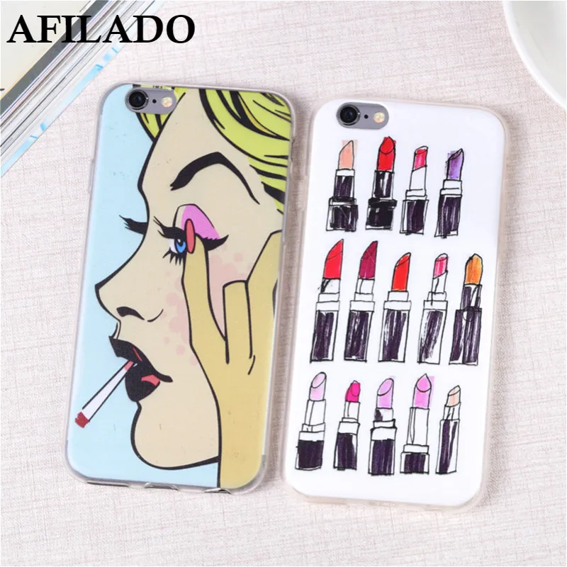 Модные пикантные женские Губная помада тонкий мягкий ТПУ Coque Чехол для iphone 8