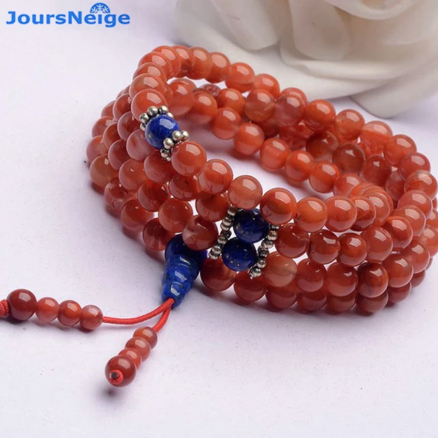 Joursneige Natural Sichuan South Red Crystal Bracelets 108 Buddha Joursneige Natural Sichuan South Red Crystal Bracelets 108 Buddha Beads Necklace Oily Bracelet Multilayer Jewelry