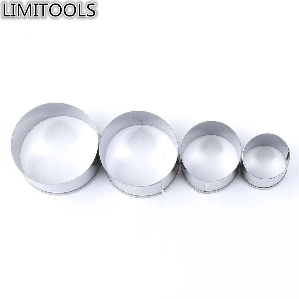 

4Pcs/set Stainless Steel Round Circle Shaped Cookie Cutter Biscuit Pastry Molds Bakeware DIY Cake Cookie Tools Hot