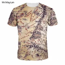 Mr. MayLan Vintage mapa antiguo estampado 3D camiseta Unisex hombres mujeres cuello redondo de secado rápido camisetas para hombre Retro camiseta ropa harajuku