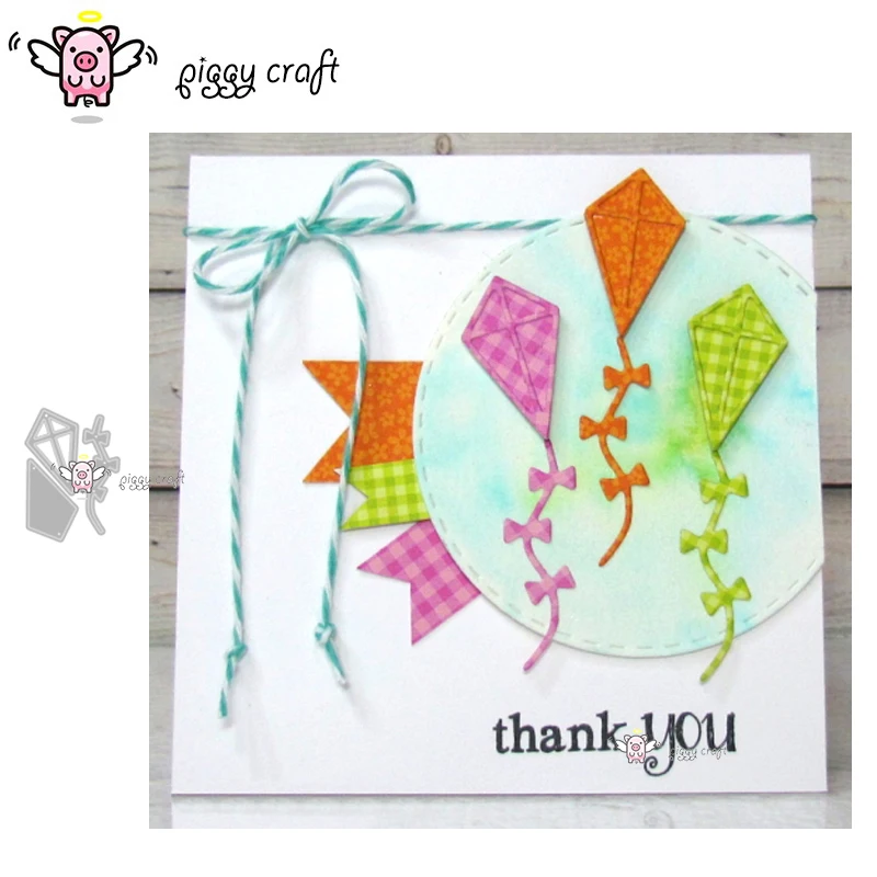 

Piggy Craft metal cutting dies cut die mold 3Pcs kite Scrapbook paper craft knife mould blade punch stencils dies