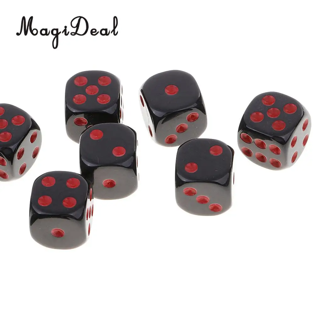MagiDeal Durable 10Pcs Plastic D6 Dice Set for Dungeons& Dragons RPG Table Board Game Party Club Pub Dice Accessory 3 Colors