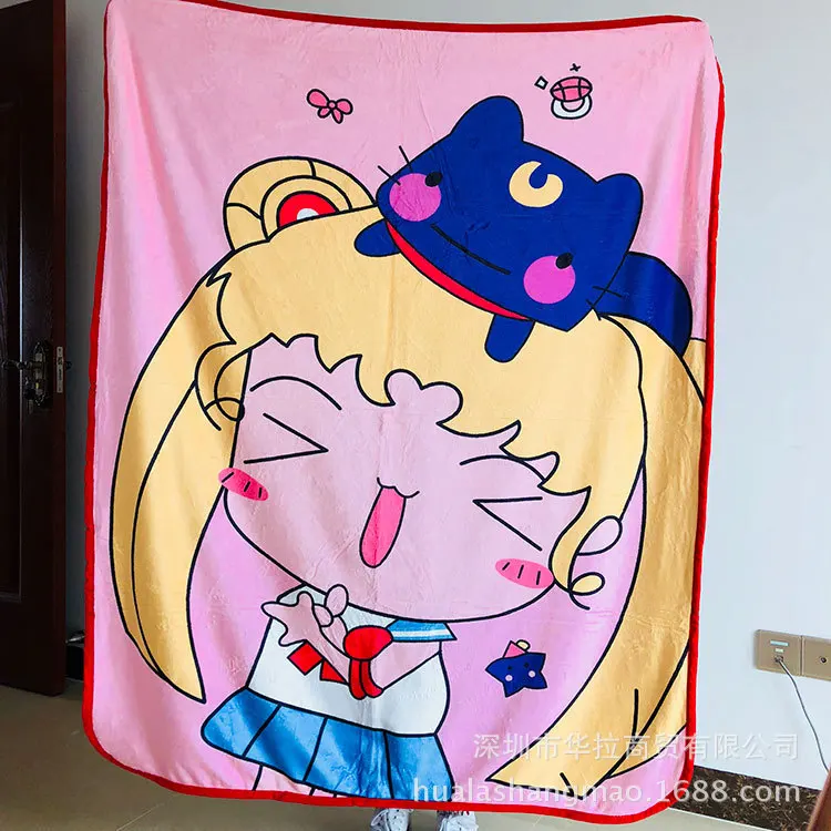 1 шт., Sailor Moon Luna, аниме одеяло, плюшевое, marty, бархатное, теплое, украшение, мягкая кровать, для дома, плед, для дивана, s, подарки для взрослых, новинка