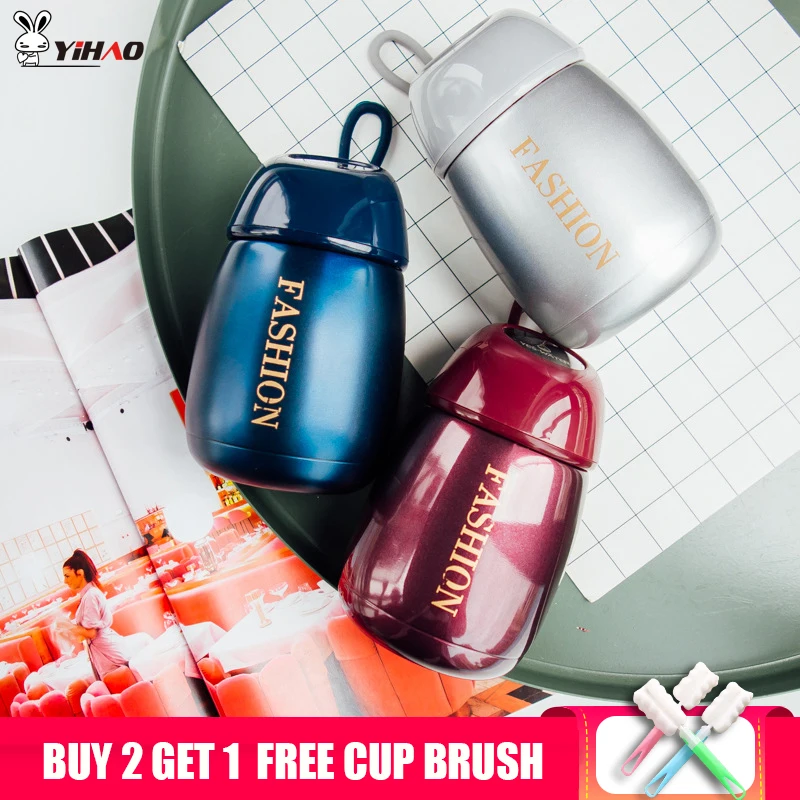 cheap YIHAO 280ml Stainless Steel Vacuum Flasks Thermoses Cup Mini Portable Belly Cup Thermal Insulation Mug Vacuum Cup Bottle