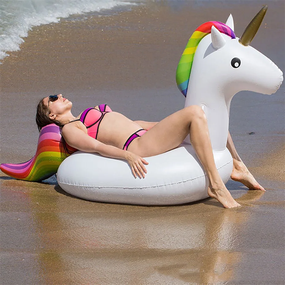 

Water inflatable unicorn floating drainage on inflatable small unicorn floating row bed party swimming performance inflatable