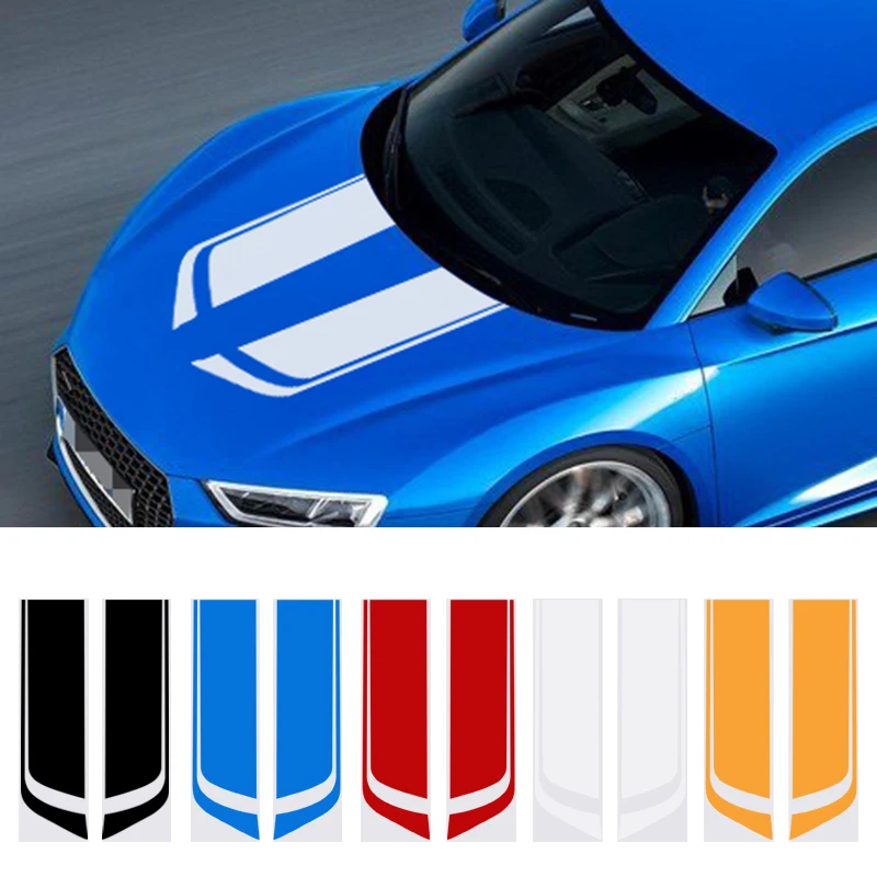 

Universal 21x85cm Car Hood Scratch-proof Stickers Engine Cover Styling Reflective Decal Stripe DIY Decoration