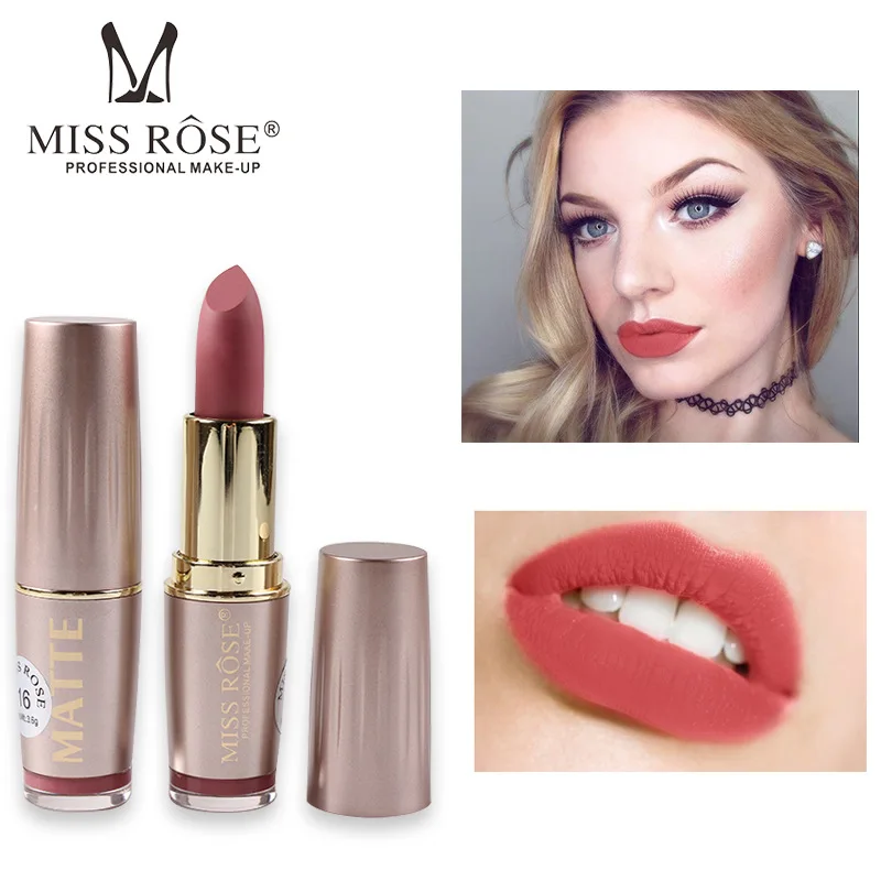 MISS ROSE 22 Colors Beauty Long Lasting Lipstick Matte bullet lipstick makeup lip gloss