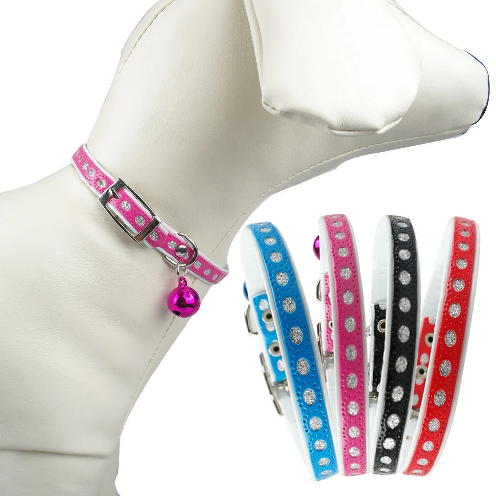 Soft Small Dog Pet Cat Puppy Collars for Chihuahua Pink Red Black 1.0cm