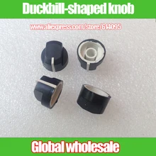 4 шт. черный утконообразный ноб19*14 мм/поворотный потенциометр кодер полоса переключатель аудио Крышка для ручек/рифленый вал отверстие 6 мм