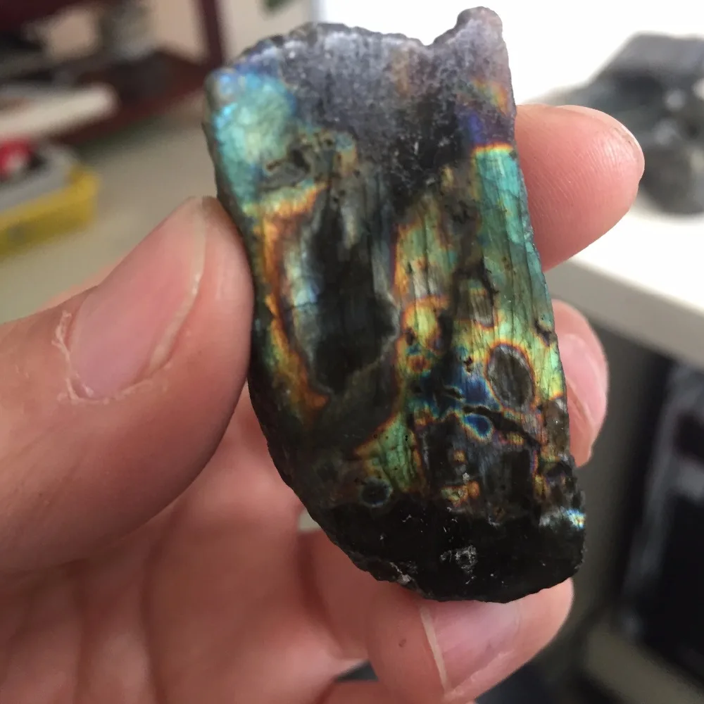 

K239(36g) Healing Crystal Colorful Stone Natural Labradorite Rough Minerals Cut Stone Decoration
