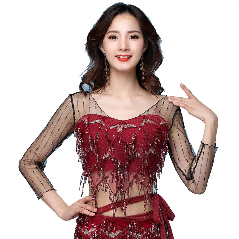 

Sexy Belly Dance Top Sequin Bollywood Bellydance Clothing Gypsy Egypt Exotic Dancewear Oriental Dancing Clothes For Women DC1761
