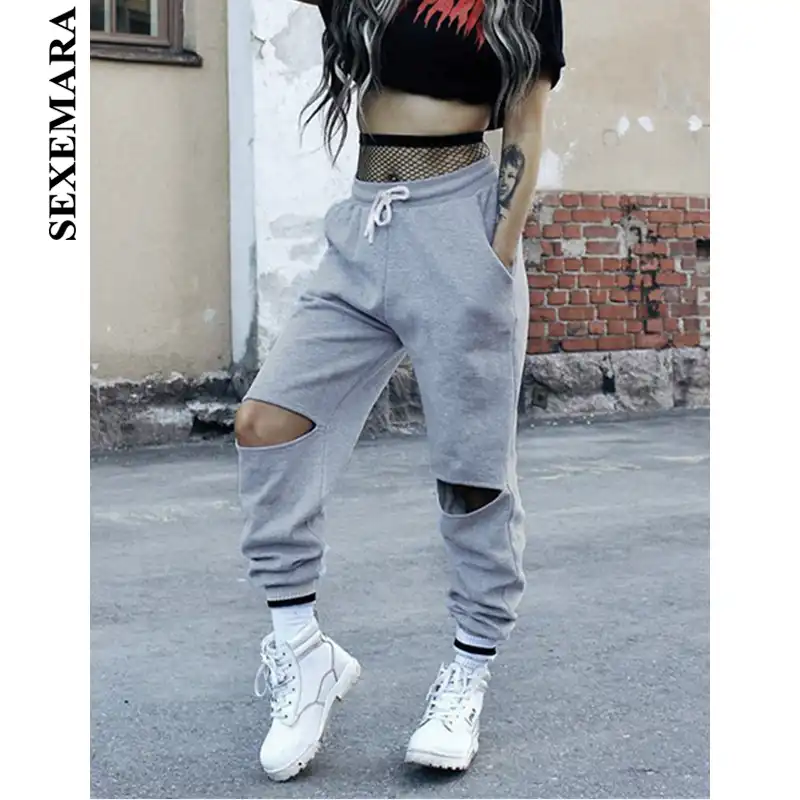 distressed joggers womens