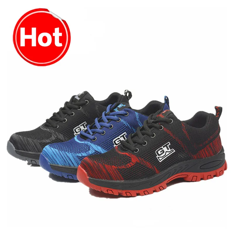 JINBEILEE Breathable and deodorant flying woven mesh walking men's shoes smash-proof and puncture-proof safety shoes JINBEILEE Breathable and deodorant flying woven mesh walking men's shoes smash-proof and puncture-proof safety shoes