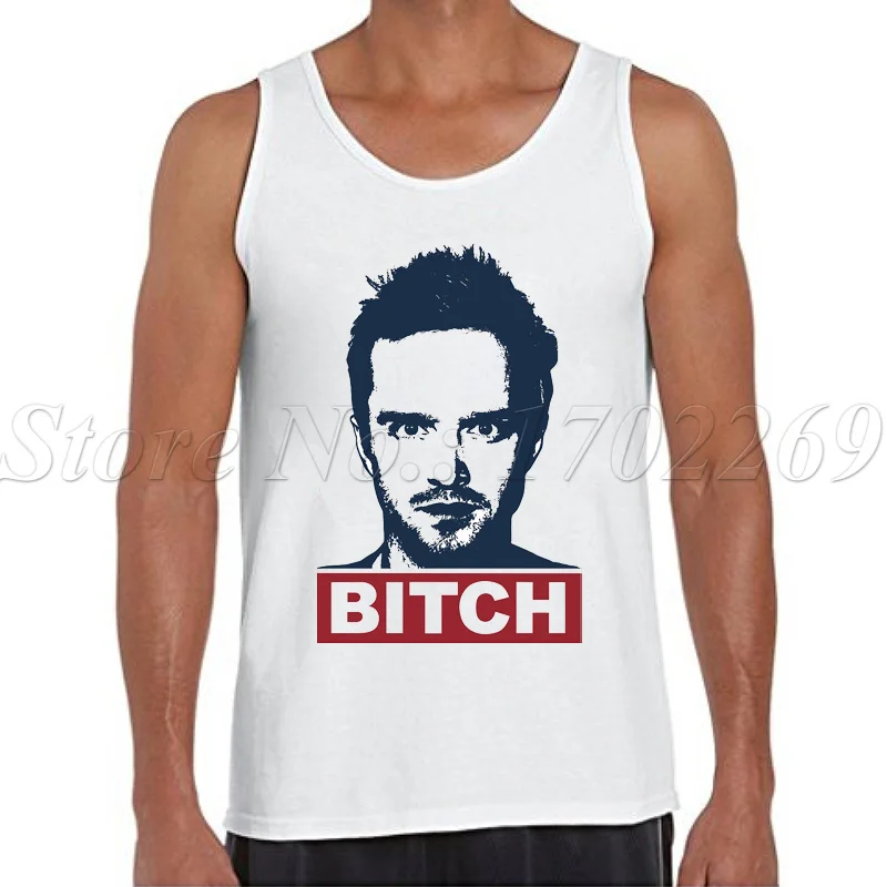 Винтаж Breaking Bad Для мужчин модные топы на бретельках битник О-образным вырезом Джесси Пинкман печатных Мужской Singlets сука Ретро жилет с принтом