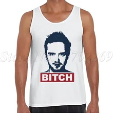 Винтаж Breaking Bad Для мужчин модные топы на бретельках битник О-образным вырезом Джесси Пинкман печатных Мужской Singlets сука Ретро жилет с принтом