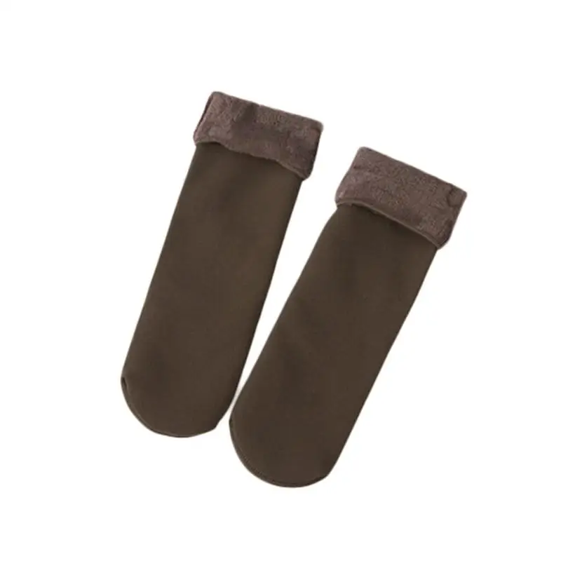 Женские бархатные теплые носки для девочек зимние теплые носки из кожи мягкие толстые зимние носки до лодыжки мягкие носки - Цвет: Coffee