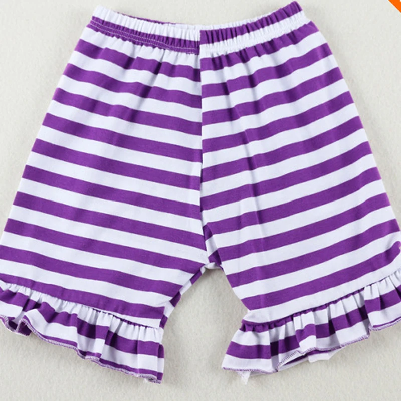 icing striped little girls baby shorts,purple waist summer bebe girls