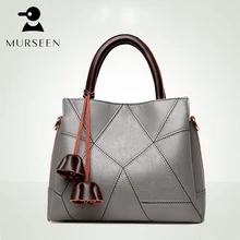 

Women Leather handbags Designer brand patchwork leather shoulder bags high quality Soft shoulder tote Mochila Sac a main HF-S