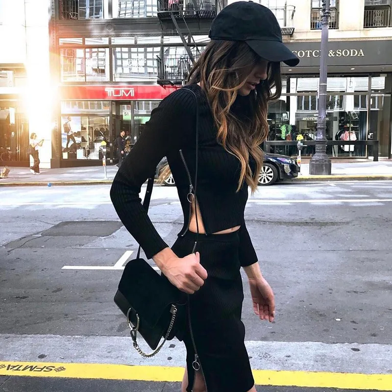 

BKLD Sexy Clubwear 2018 Autumn Harajuku Crop Top T Shirt Women Clothes Sexy Side Zipper Open Tops Women Crop Top Tees Tops Femme