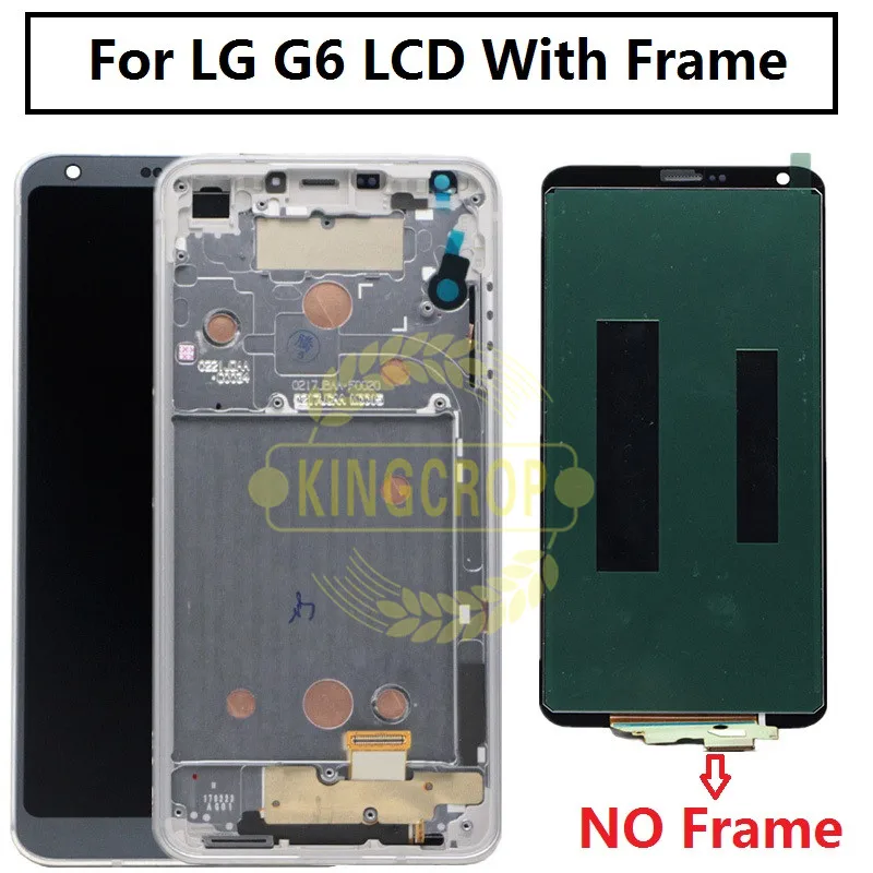 

100% test Screen For 5.7 inch LG G6 LCD Display With frame Touch Screen Digitizer Assembly Replacement Parts For LG G6 vs988t