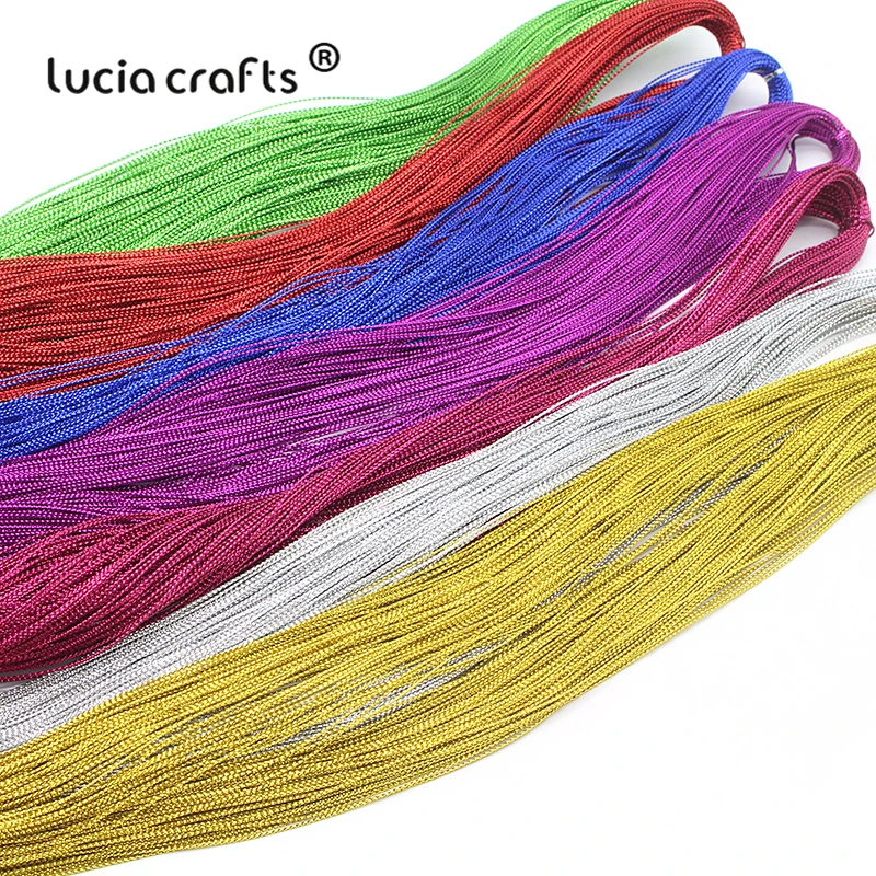 Lucia crafts 100y/лот 1 мм металлическая нить, шнур для рукоделия, карта, оплетка, сделай сам, одежда ручной работы, материалы, аксессуары W0305