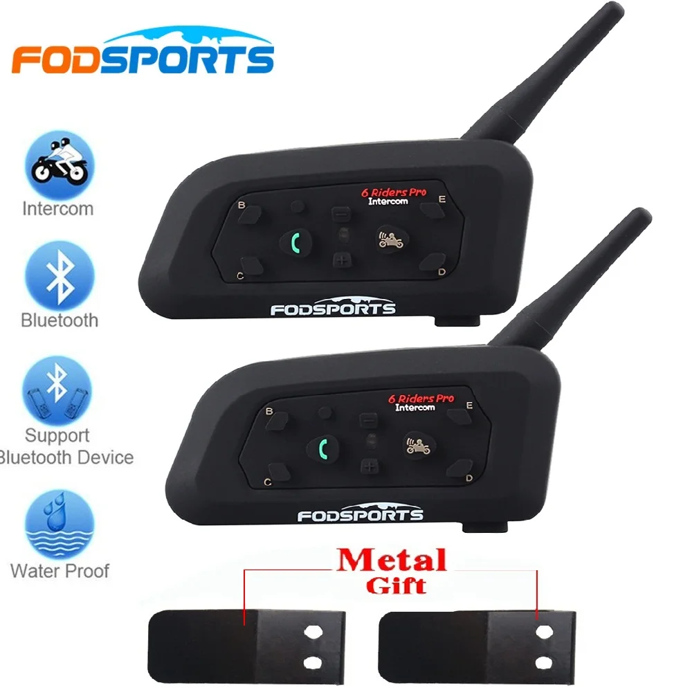 2017 Fodsports 2 pcs V6 Pro Motorcycle Helmet Bluetooth