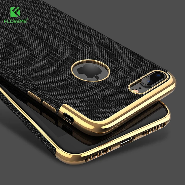 FLOVEME Luxury Plating Soft Cases For iPhone 7/7 plus Gold