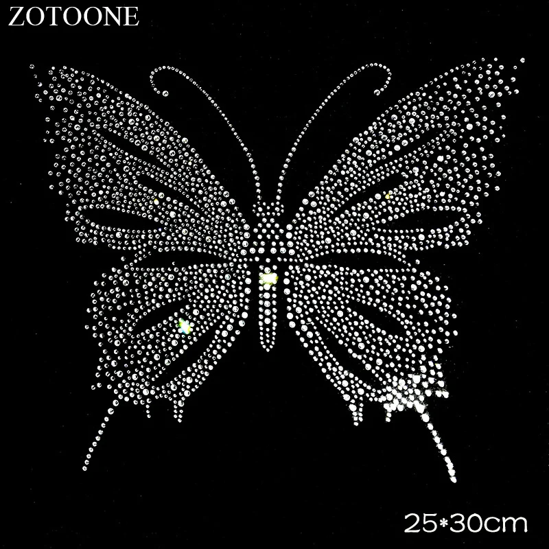 Суперъяркая блестящая аппликация ZOTOONE со стразами в виде бабочки для украшения