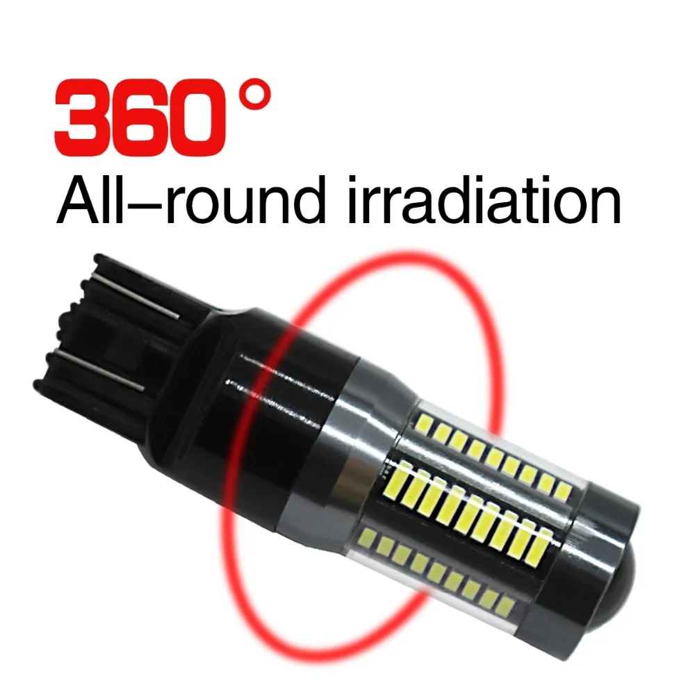 Современный Автомобильная фара DRL 66 W 4014 66SMD Противотуманные фары H7 T20 7440 7443 1156 1157 7000LM белого и красного цветов хода Включите одиночные огни