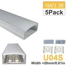 5 компл./лот 5x1 м(3.3ft) Серебро Светодиодные ленты Алюминий профиль для 3528 5050 светодиодный бар Алюминий поливинилхлоридный канал крышке Кепки зажимы U04S5