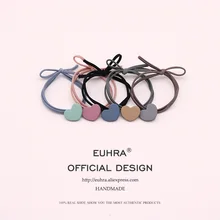 EUHRA, 5 цветов, эластичная лента для волос в форме сердца, простая резинка для волос для детей, эластичная резинка