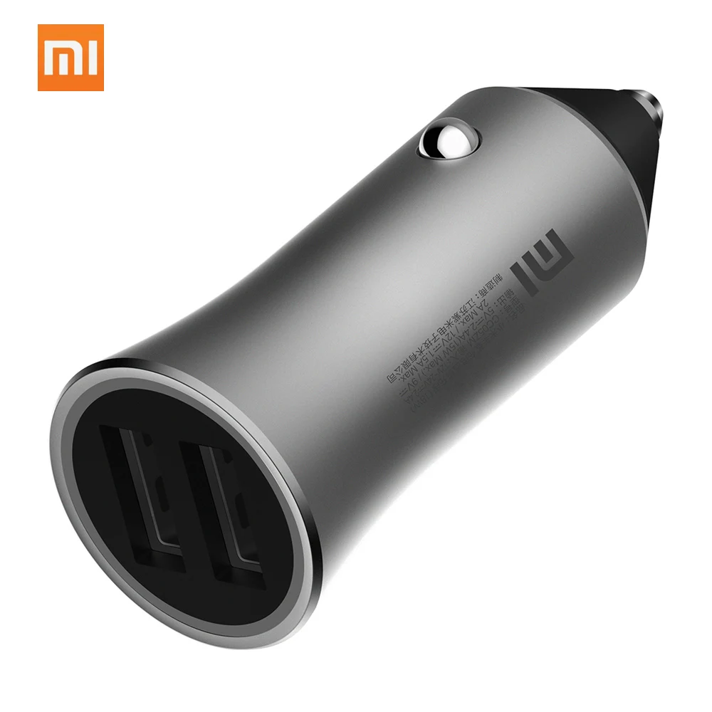 Xiaomi Mi Car Charger Dual USB Quick Charge 5V/2.4A 9V/2A 12V/1.5A Max 18W Fast Charge Edition With LED Light for Xiaomi Samsung