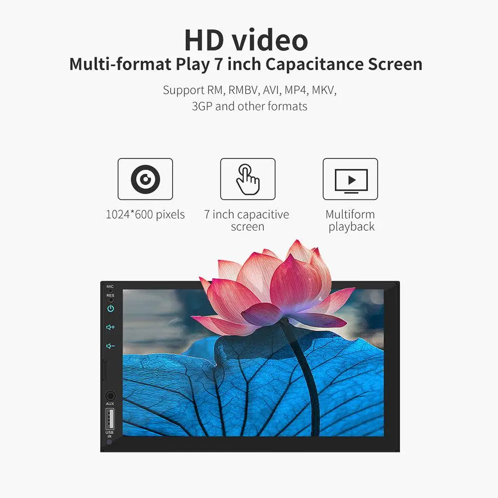 7 дюймов 2 DIN Apple Carplay автомобильное радио Bluetooth MP5 сенсорный экран плеер FM стерео AUX RCA аудио Поддержка Android/IOS