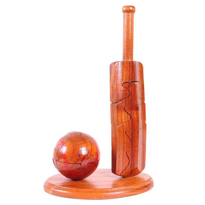 

Educational wooden Assembling toys 3D IQ brainteaser burr puzzle sandalwood Cricket craft decoration