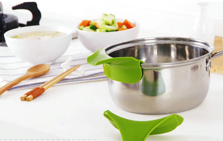 Творческий кухонный инструмент Воронка гаджет силиконовый слип на носик на один бесплатно для кастрюль сковородки и миски Вечерние