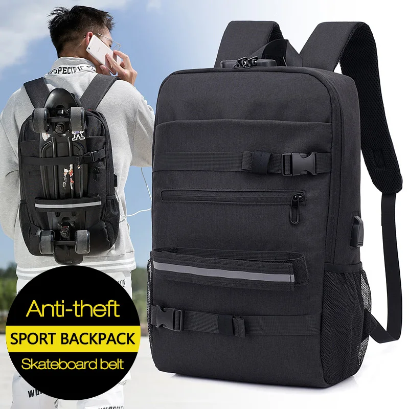 

2019New Oxford Fabric Double Rocker Bags Skateboard Backpack Bags Students Bags Skateboard Bags