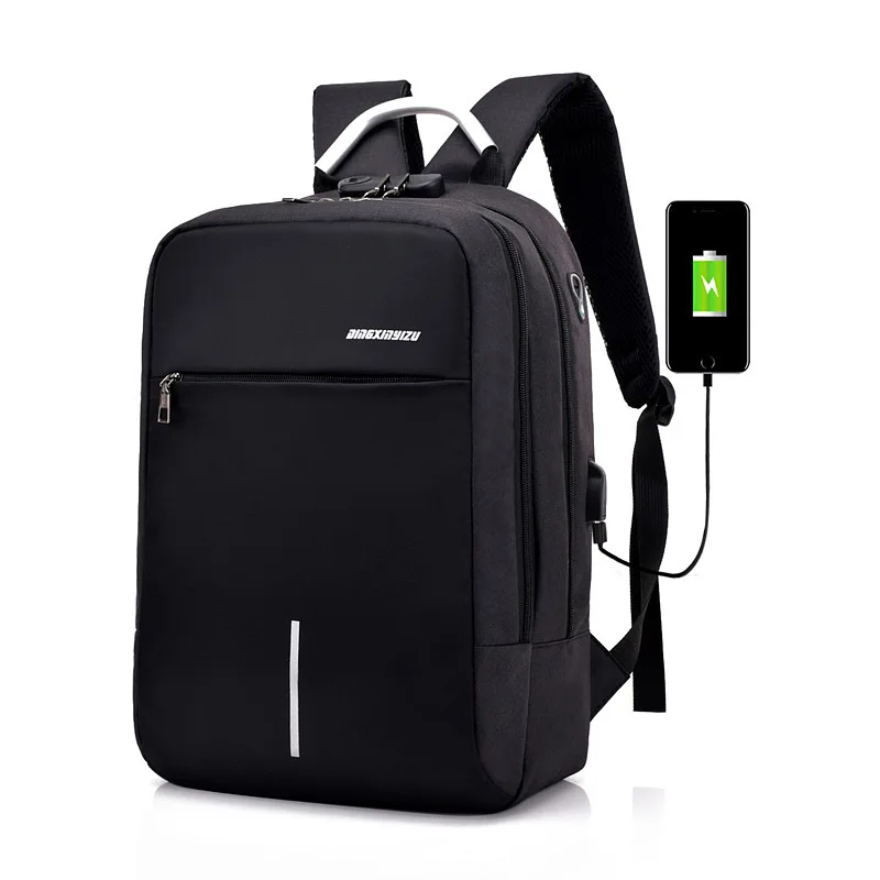 Рюкзак с защитой от кражи, с паролем, рюкзак для компьютера, ноутбука, usb зарядка, рюкзаки, школьная сумка, рюкзак для взрослых, Zaino Donna Rugzak - Цвет: Черный