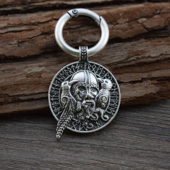

SanLan 12pcs Viking Odin keychain with ravens Viking Amulet Ravens Hugin and Munin Scandinavian Norse Viking jewelry