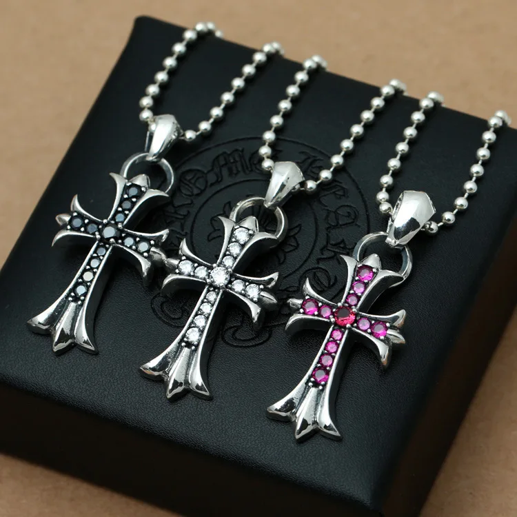 

2019 Sale Asg Wholesale Manufacturer S925 Fashion Jewelry, Japan And South Korea Male Ms Tai Domineering Gem-set Cross Pendant