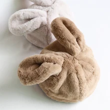 Женские зимние шапки в японском стиле, милые плюшевые шапки с заячьими ушками, шапка с животными, новые модные пушистые теплые шапочки