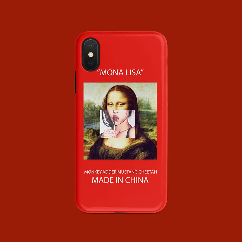 Забавный чехол для телефона Mona Lisa Art с эстетикой iPhone 8 7 6 S Plus X XS MAX XR карамельный