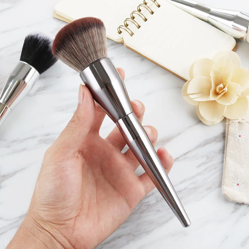 Very Big Powder Makeup Brush Face Foundation Blush Beauty Cosmetics Aluminum Make Up Brushes (9)