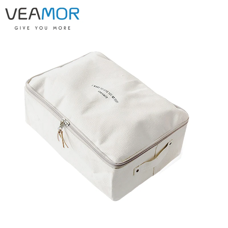 VEAMOR Padded Canvas Storage Bags Clothes Home Storage Organzier